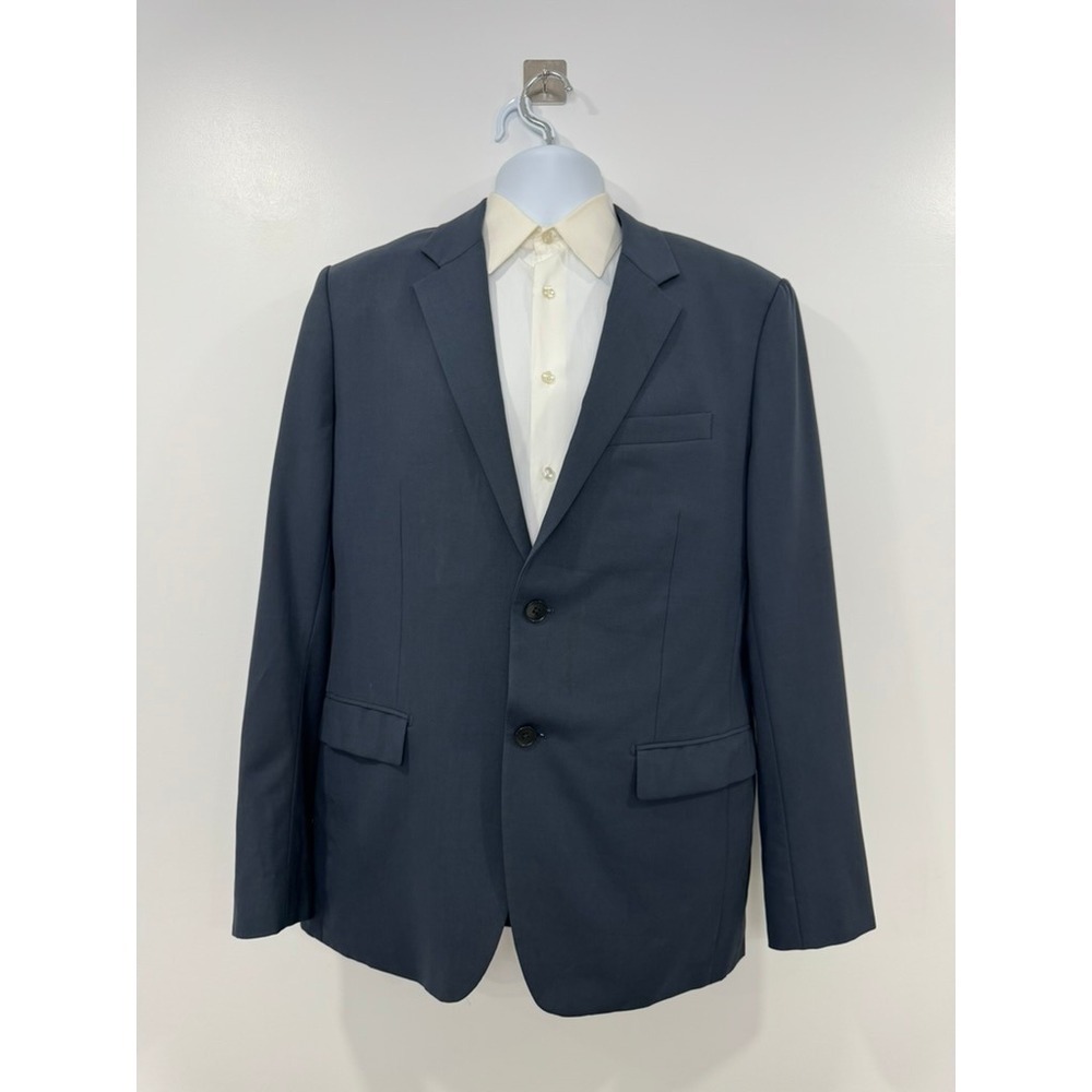 Theory Wellar Navy Wool Blend Two Button Suit Jacket Blazer Mens 42R